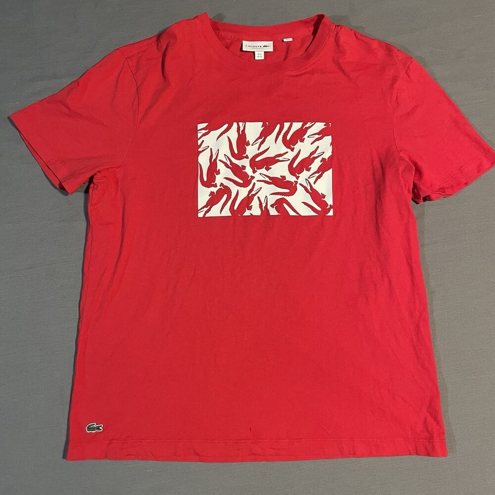 Lacoste Men’s Graphic Red Shirt XL Regular Fit